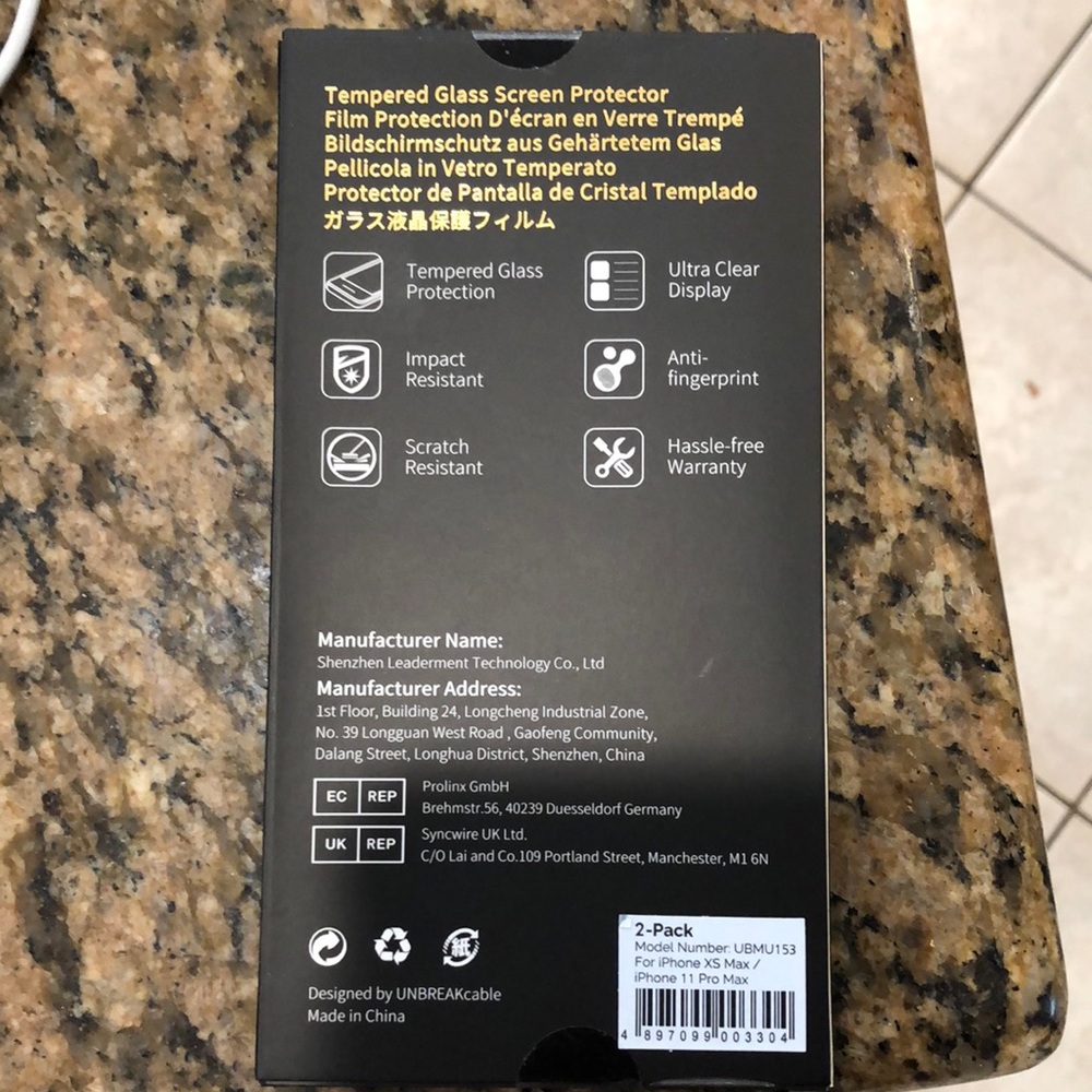 UNBREAKCable Tempered Glass Screen Protector for iPhone XS Max/ iPhone 11 ProMax